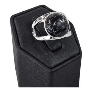 Black Circle Adjustable Fashion Ring A28